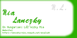 mia lanczky business card